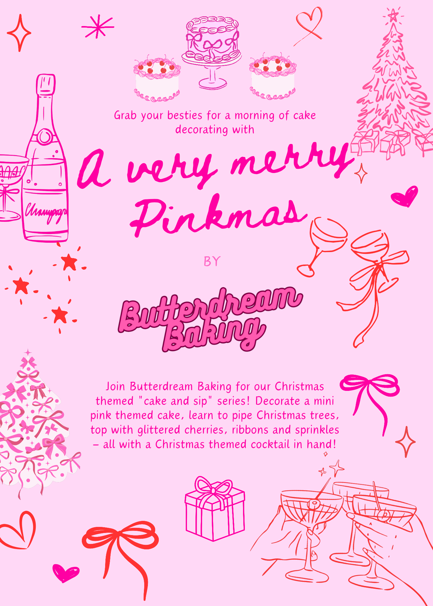 A very merry PINKMAS - Christmas themed cake and sip! 7 December 2025 (10am - 12noon)