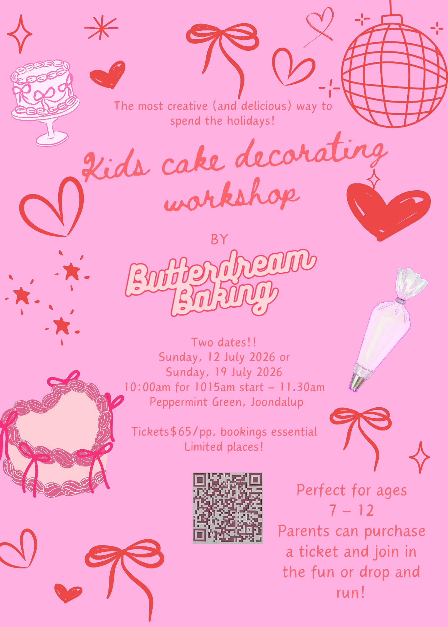 Creative kids! (cake decorating workshop for ages 7 - 12). 12 July. 10.00am - 11.30am